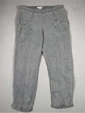 C&C California Linen Lyocell Cargo Jogger Pants Women’s Medium Gray Casual
